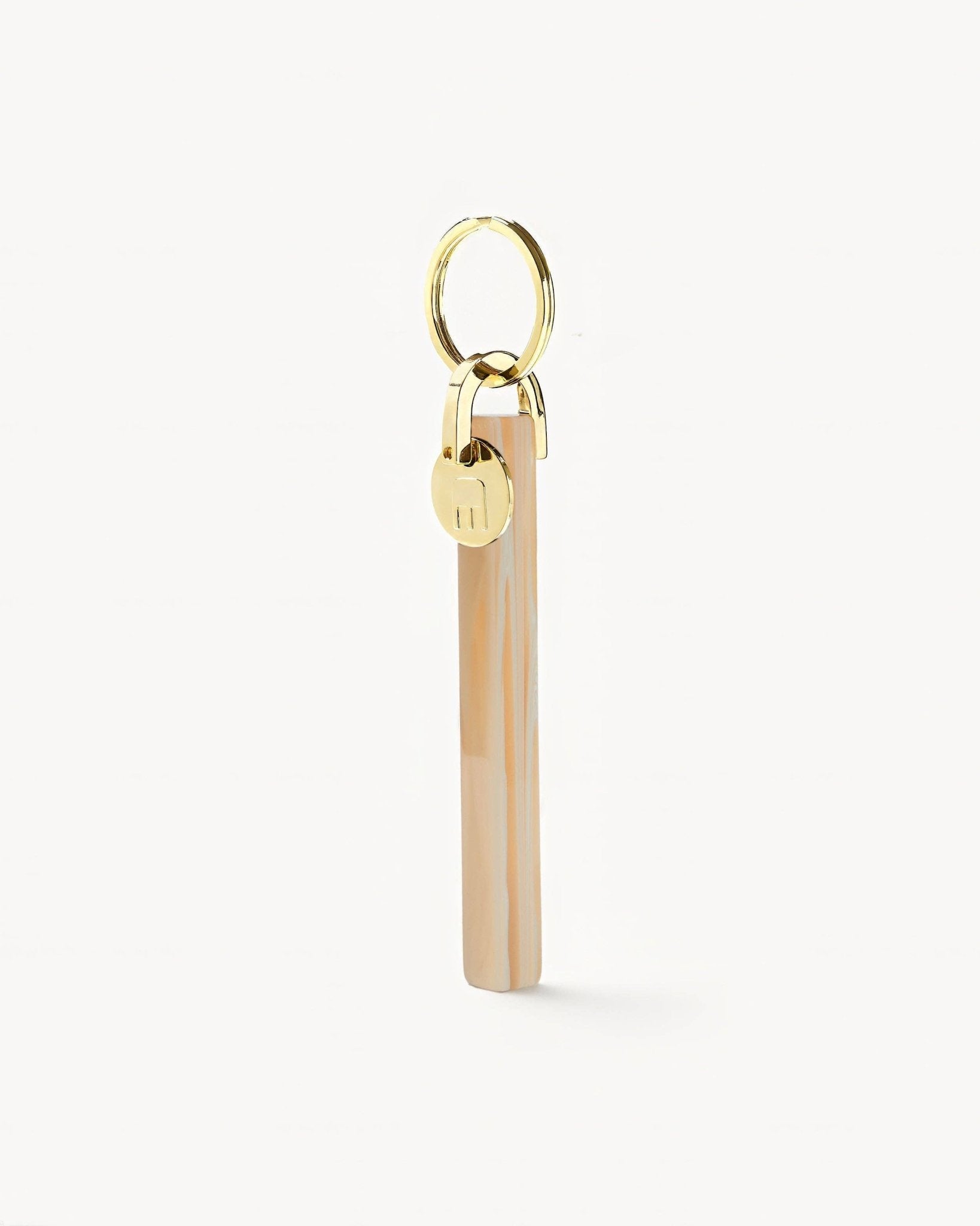 Alabaster & Gold Bar Keychain - Box Turtle