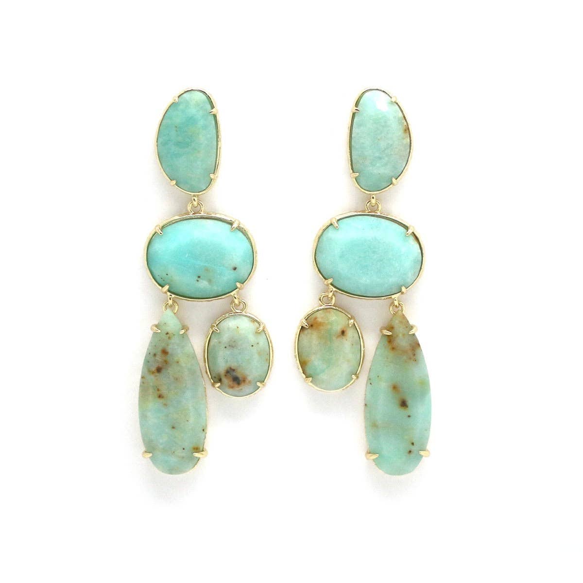 Amazonite Dangle Earrings - Box Turtle