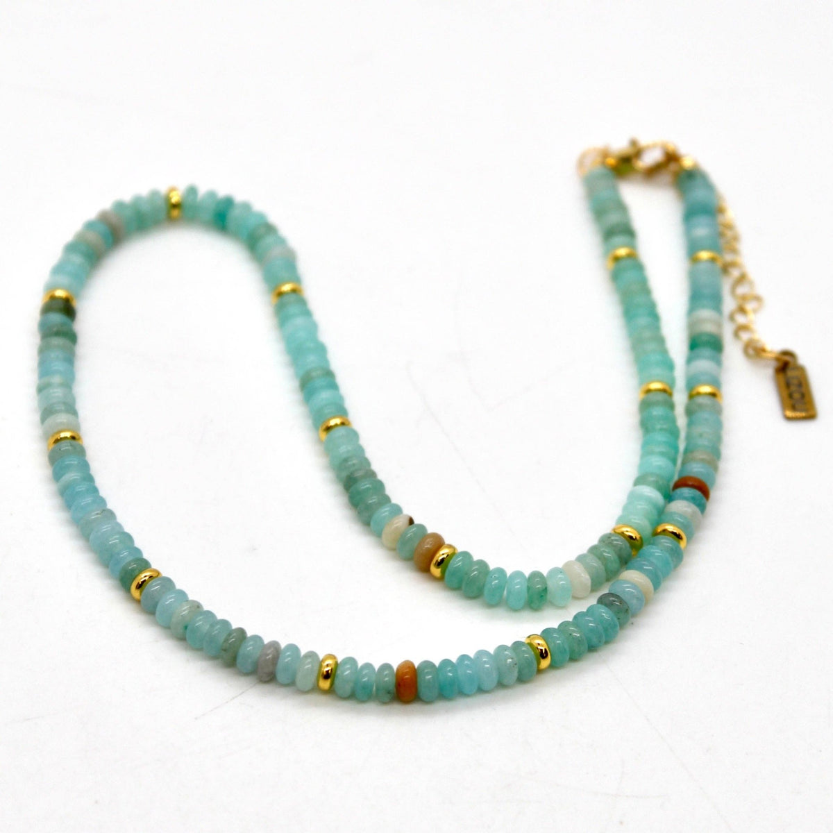 Amazonite + Gold Necklace - Box Turtle