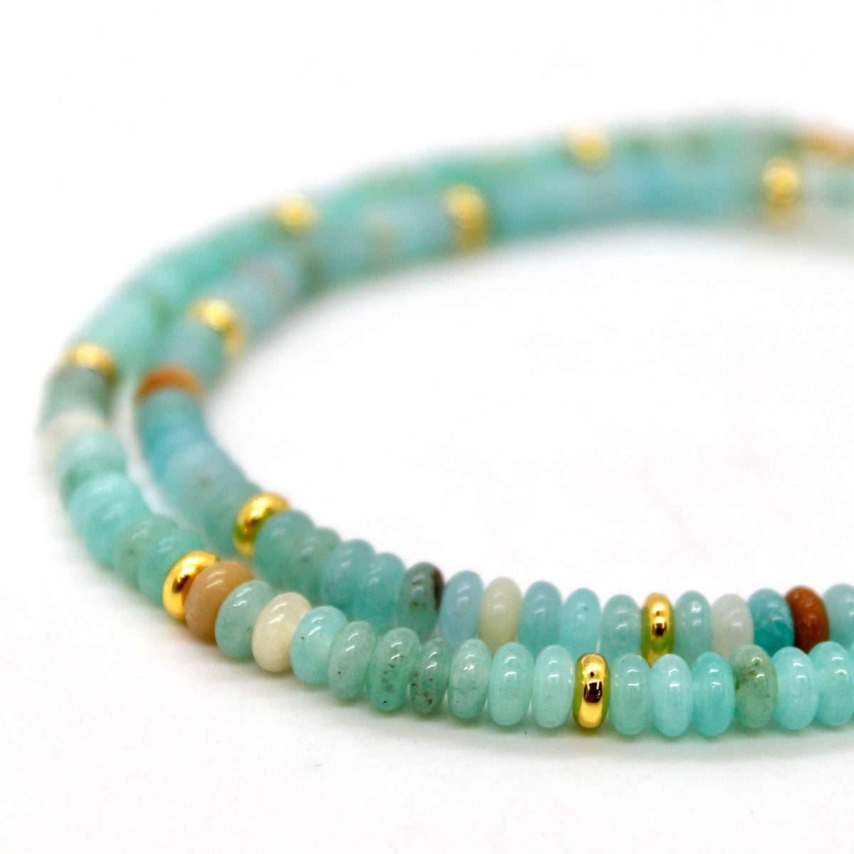 Amazonite + Gold Necklace - Box Turtle
