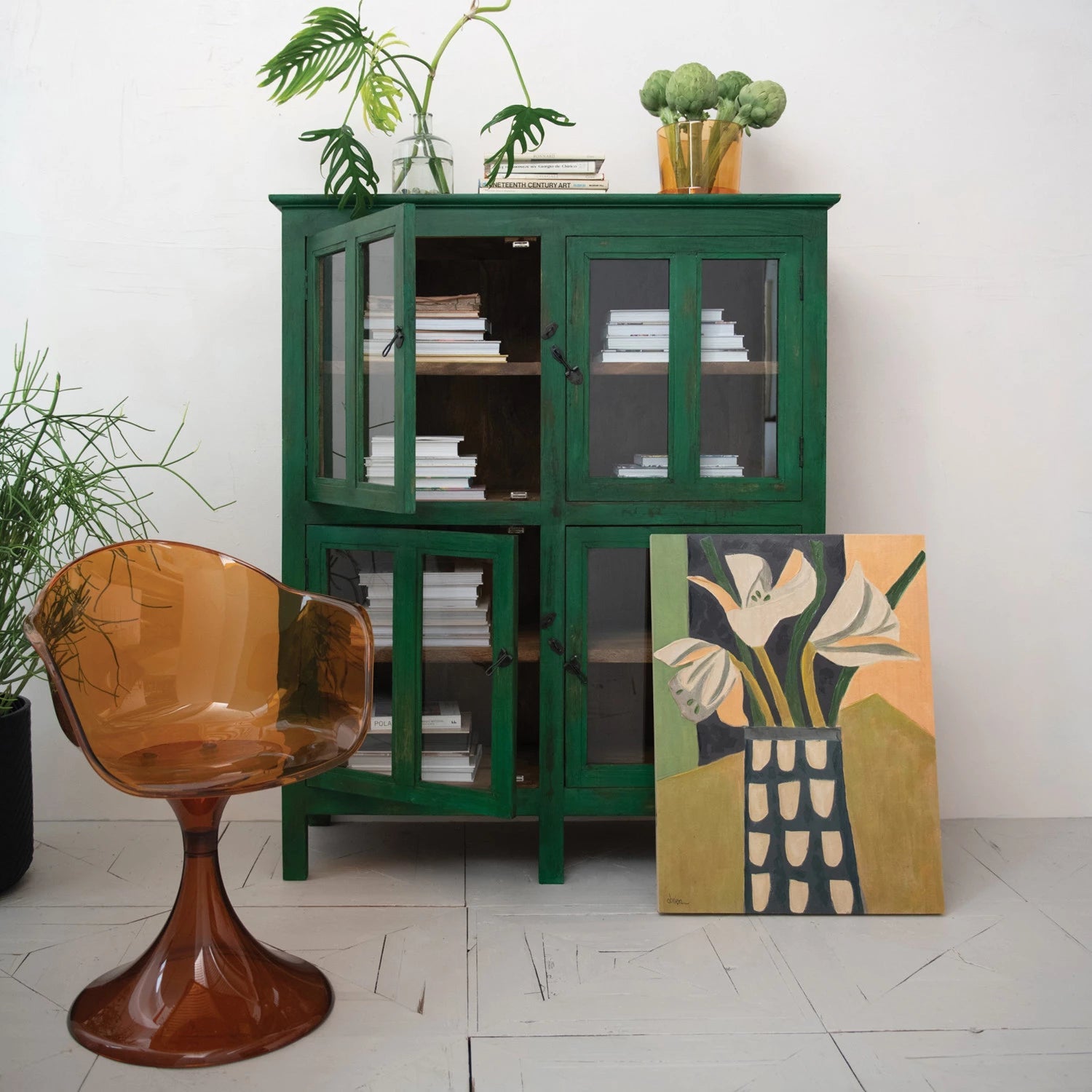 Amber Transparent Tulip Chair - Box Turtle