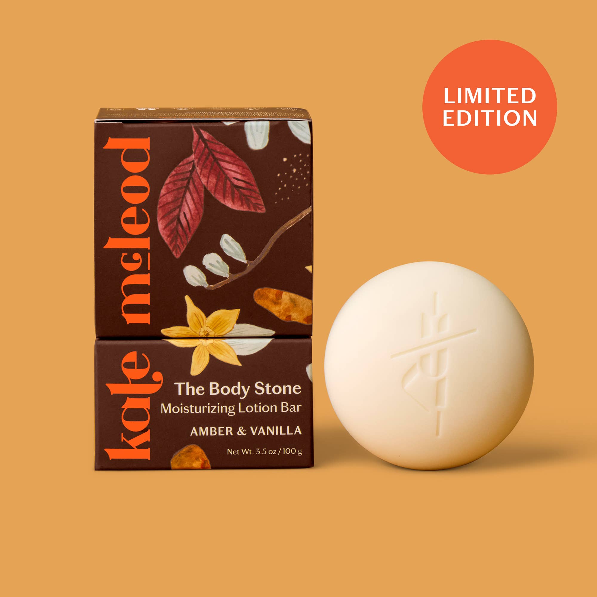 Amber & Vanilla Body Stone Lotion Bar - Box Turtle
