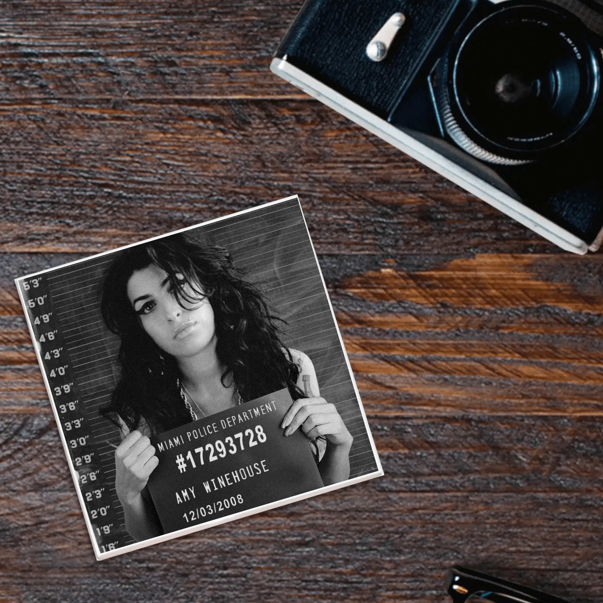 Amy Winehouse Mugshot Coaster - Box Turtle