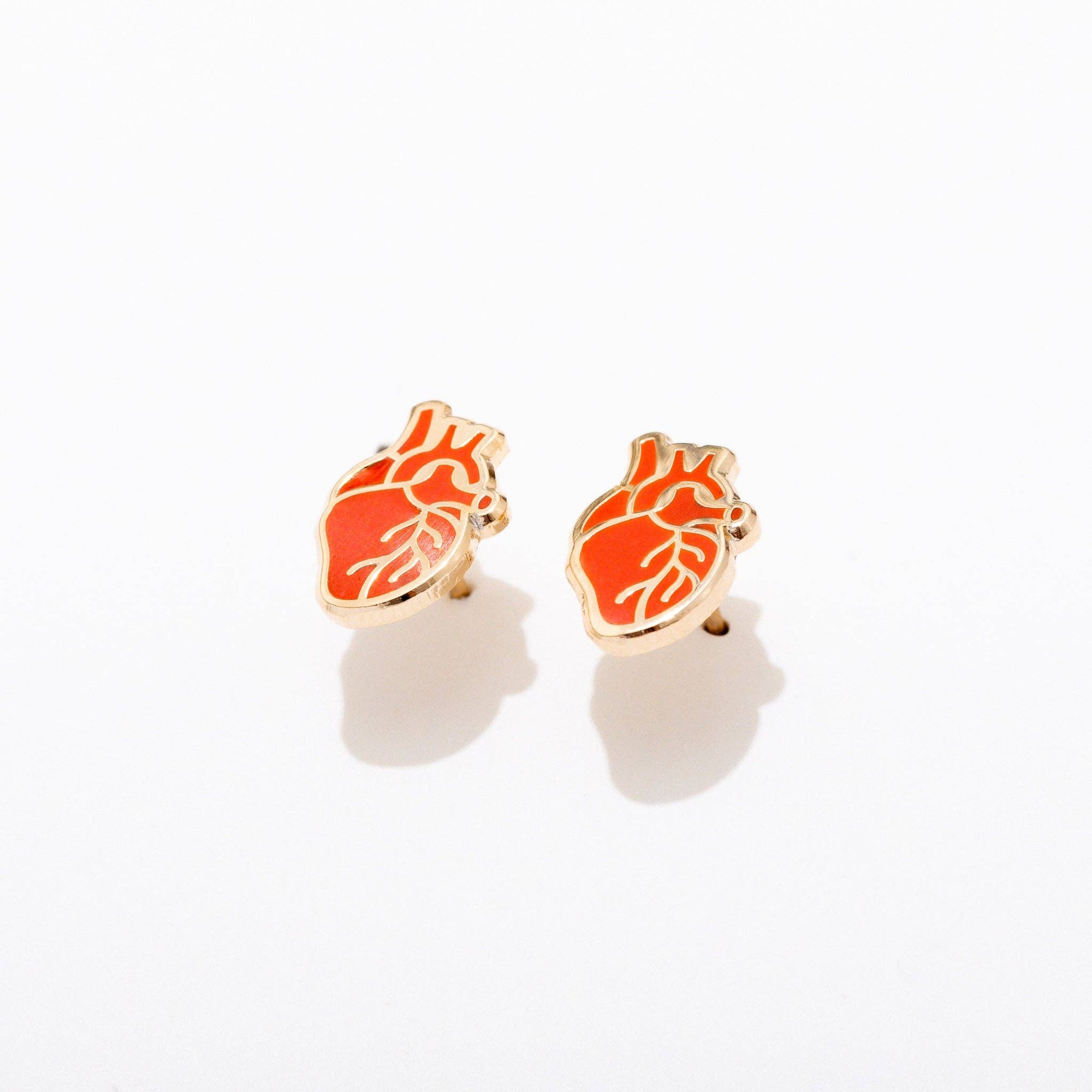 Anatomical Heart Studs - Box Turtle
