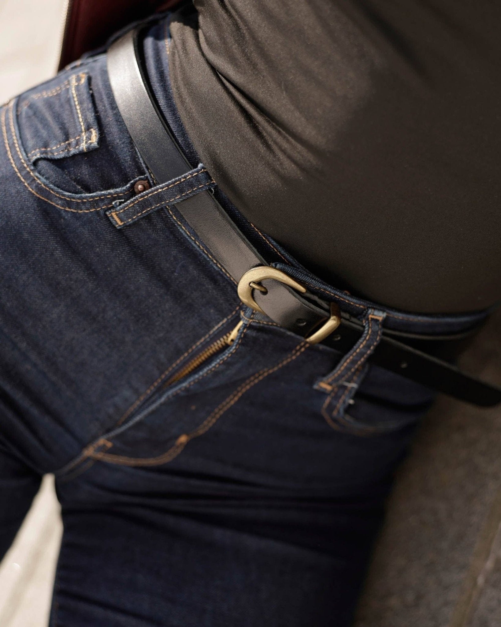 Ank | Classic Skinny Leather Belt - Box Turtle