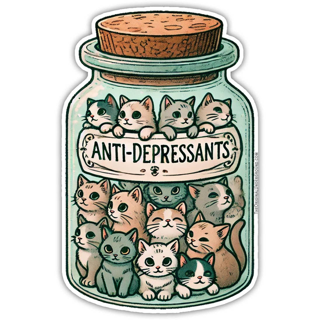 Anti-depressant Cats Sticker - Box Turtle