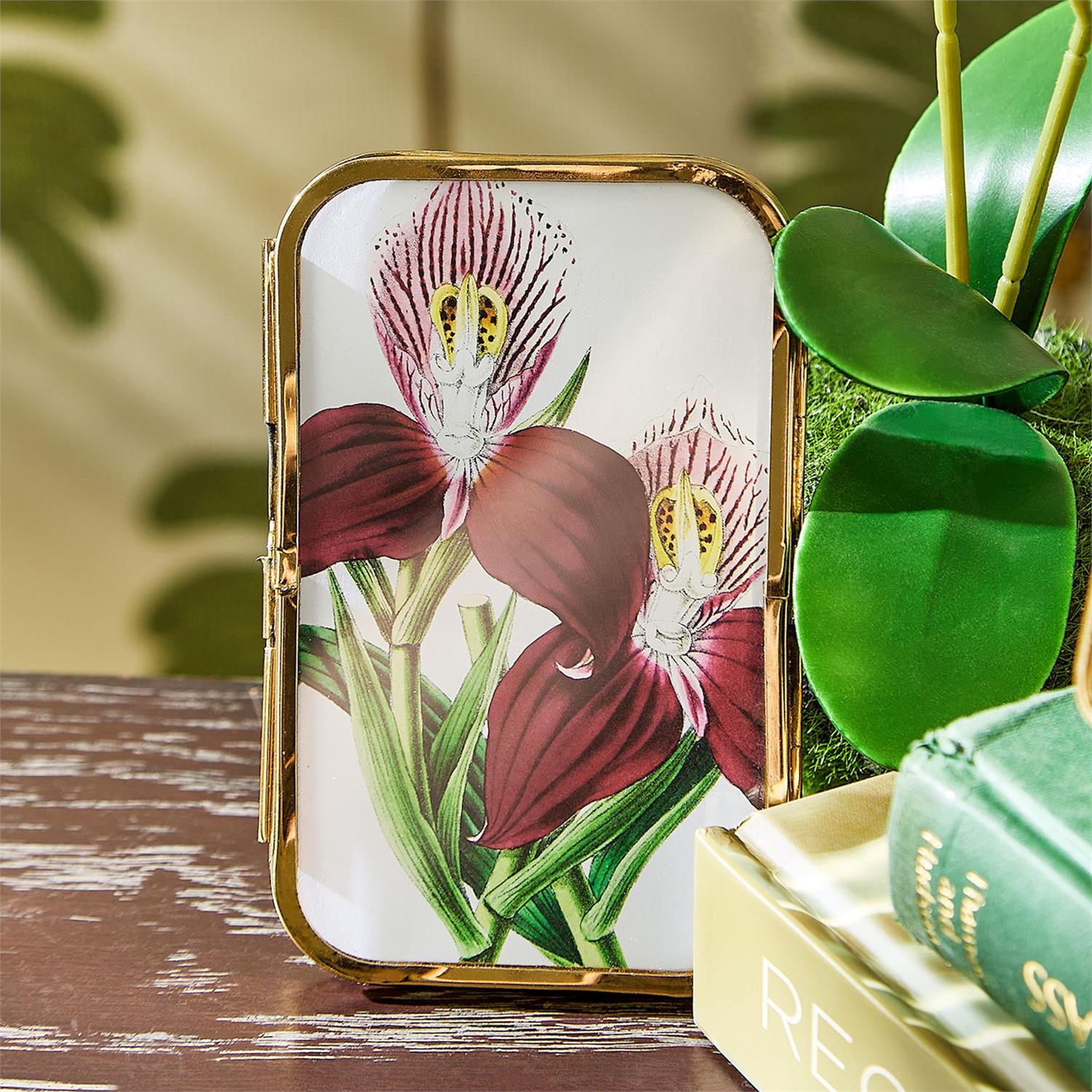 Antique Gold Trim Mini Metal Frame - Box Turtle