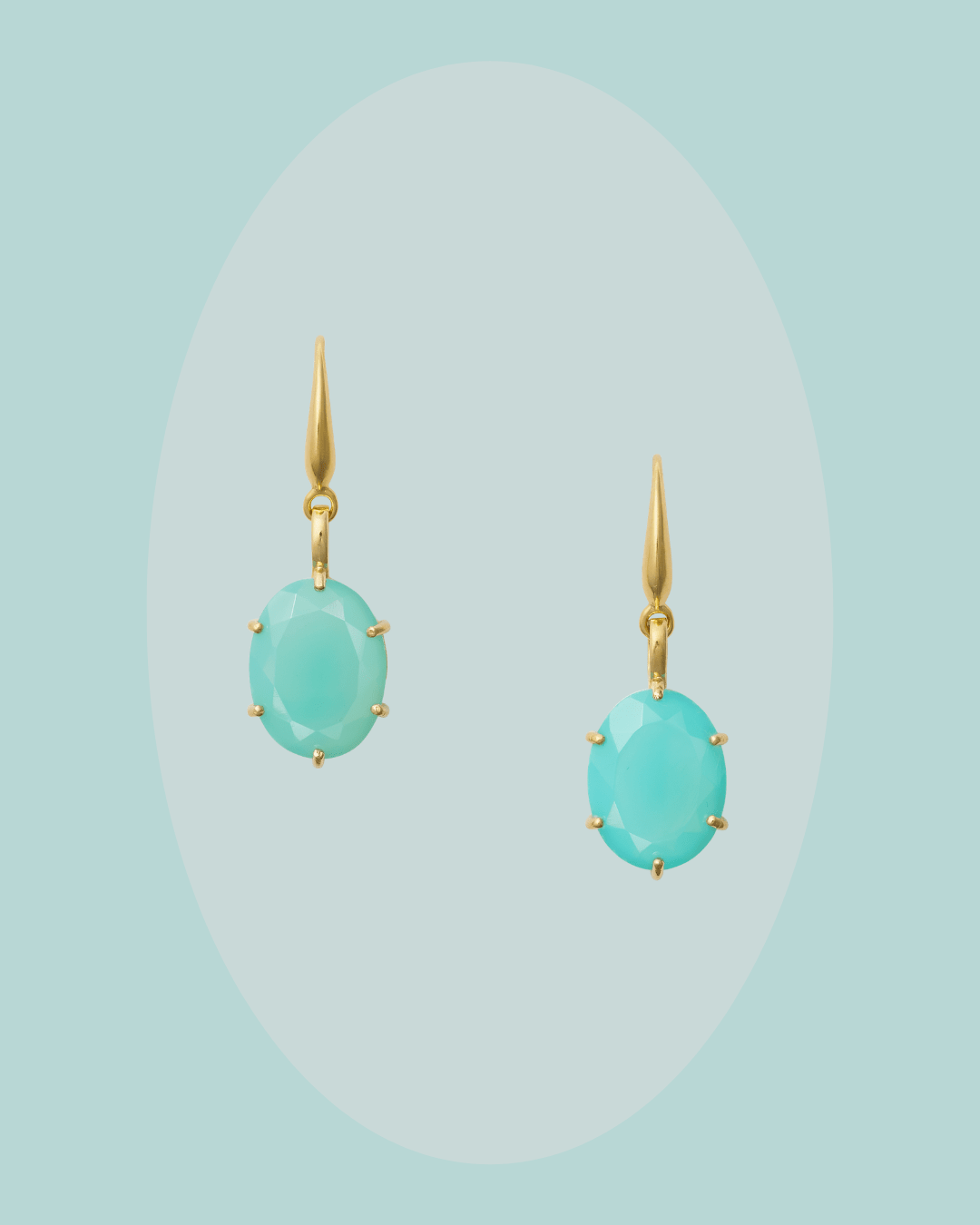 Aquamarine Bling Drop Earring - Box Turtle