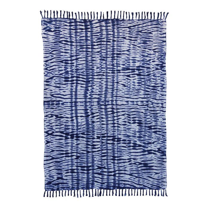 Arashi Shibori Style Slub Cotton Throw - Box Turtle