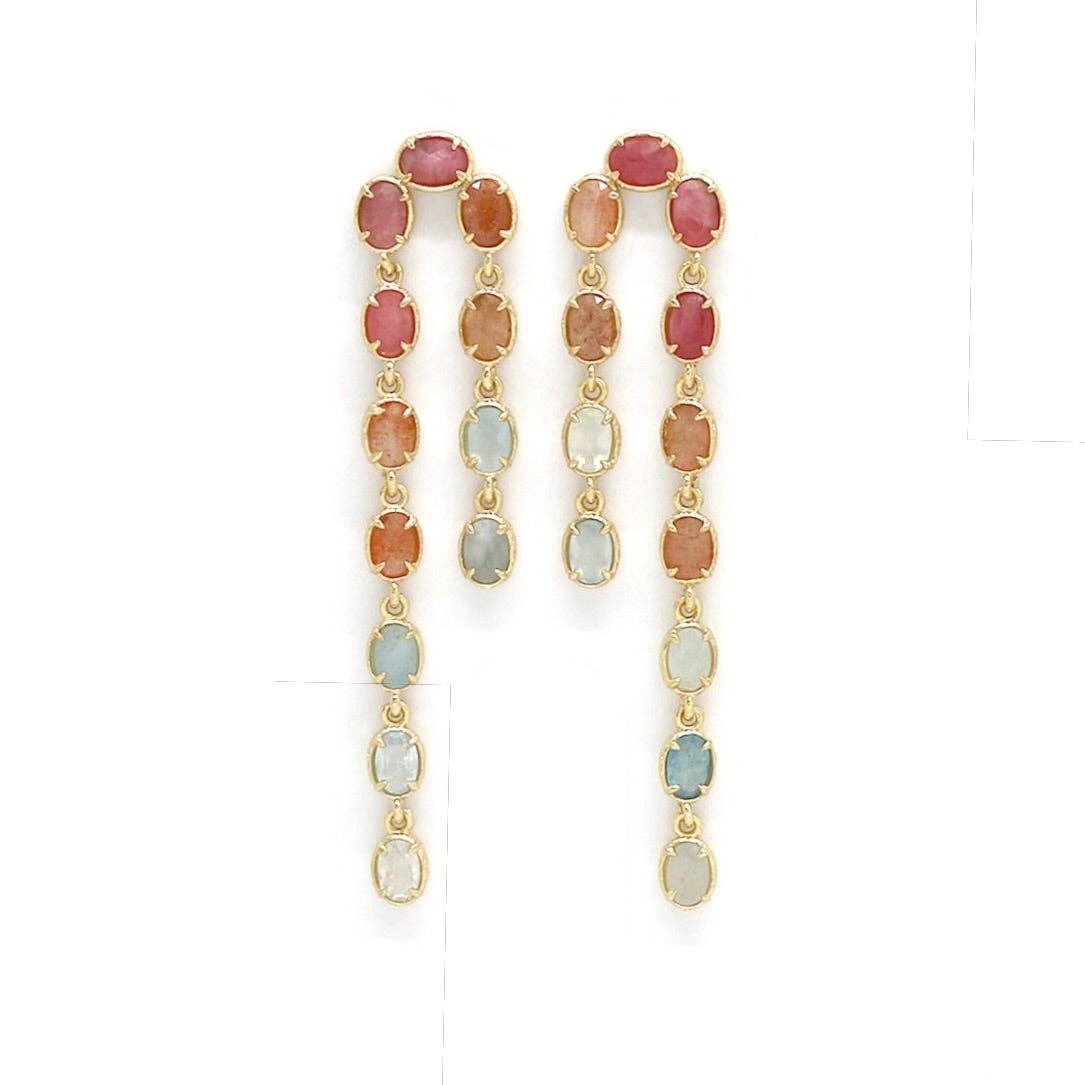 Arch Gradient Rainbow Dangle Earrings - Box Turtle
