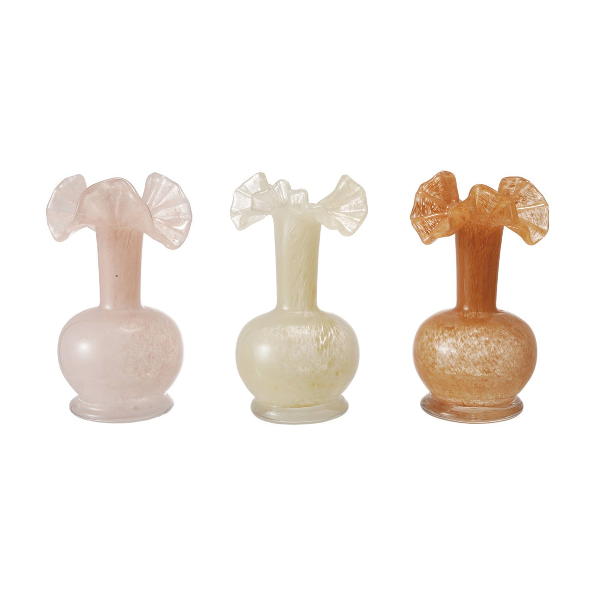 Art Glass Ruffled Vase - Box Turtle