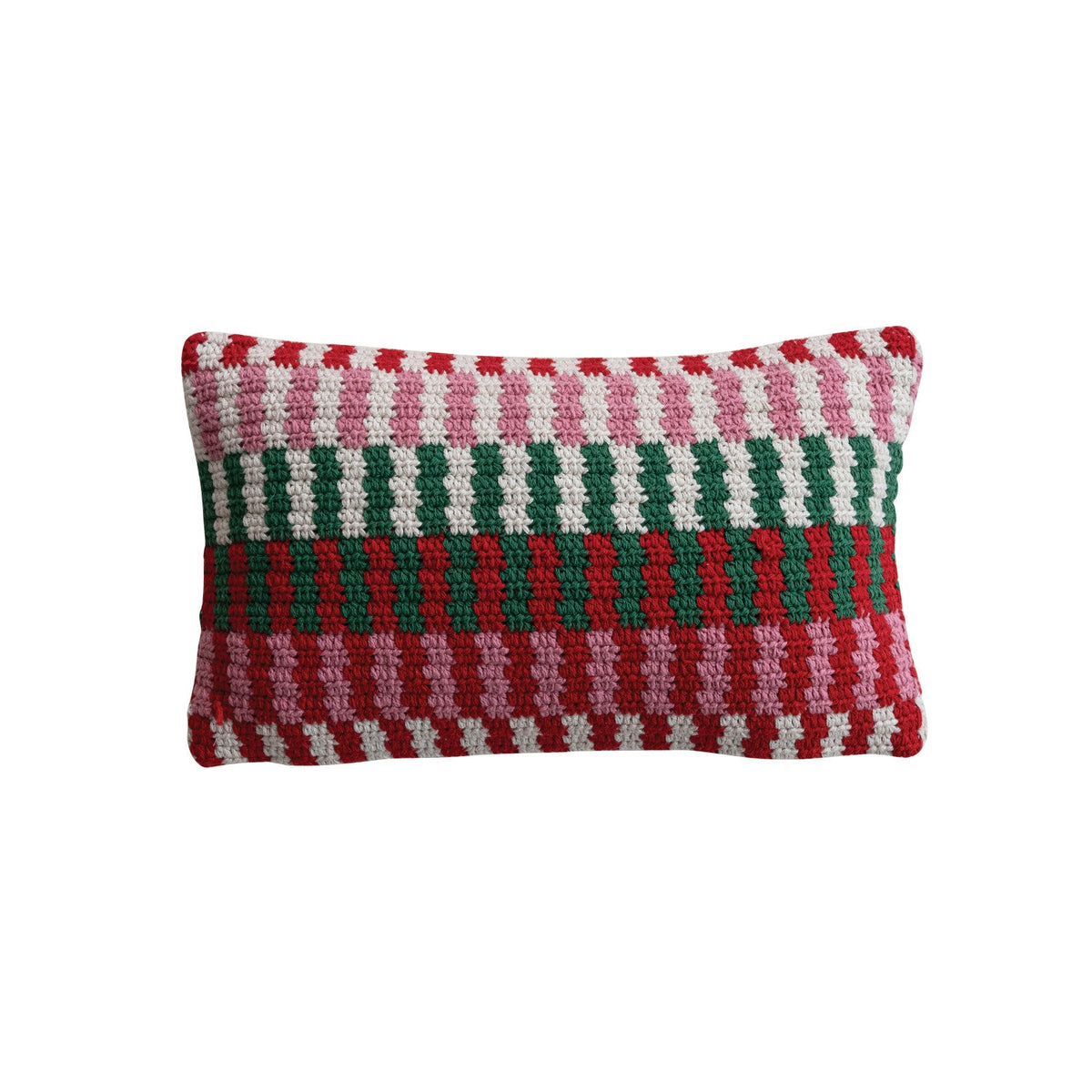 Artisan Stripe Crochet Lumbar Pillow - Box Turtle