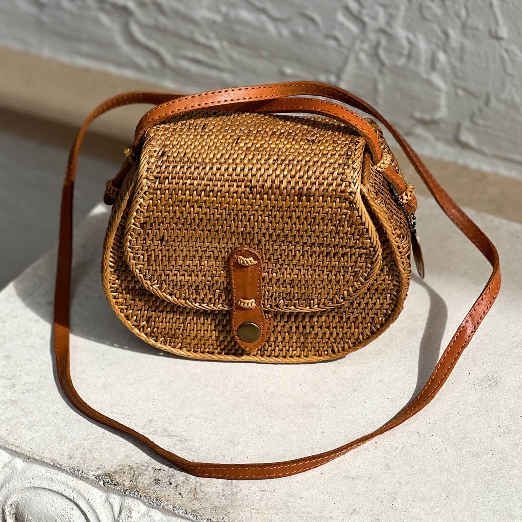 Ata Vine Saddle Bag Crossbody Bag - Box Turtle