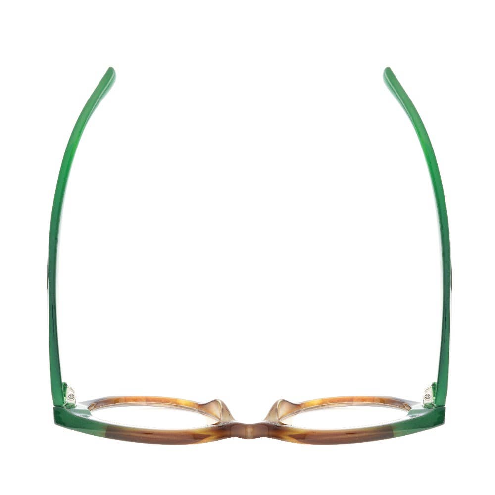 AVERY Brown & Green Blue Light Glasses - Box Turtle