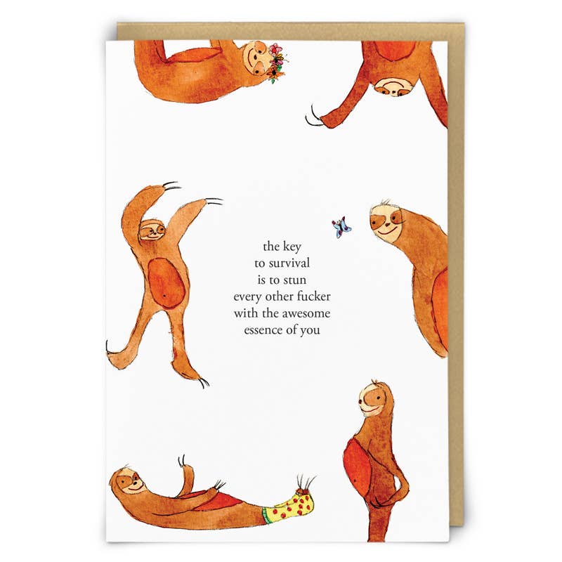 Awesome Sloth Card - Box Turtle