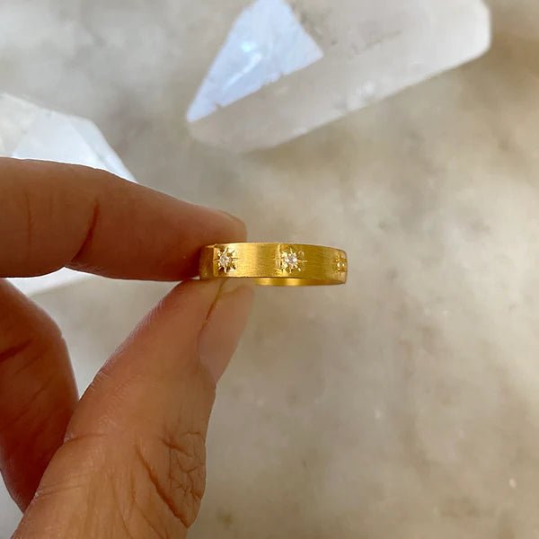 Azha Golden Moonstone Ring - Box Turtle