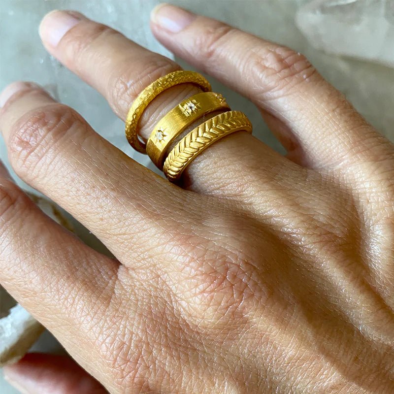 Azha Golden Moonstone Ring - Box Turtle