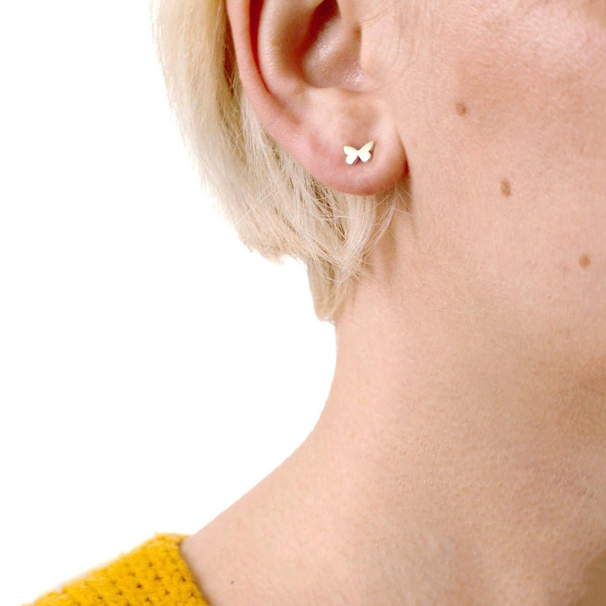 Gold Butterfly Studs