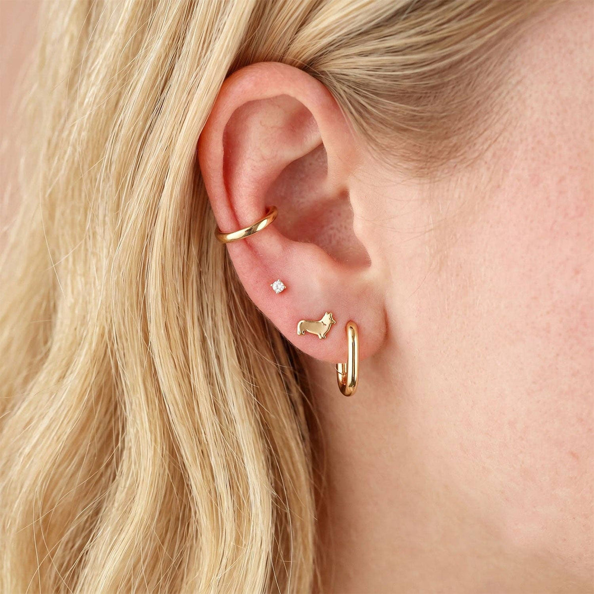 Gold Corgi Studs