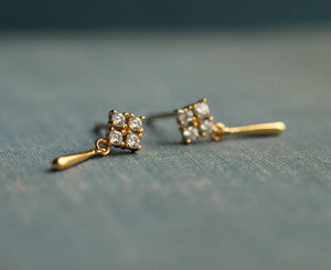 Edwardian Gold Drop Studs