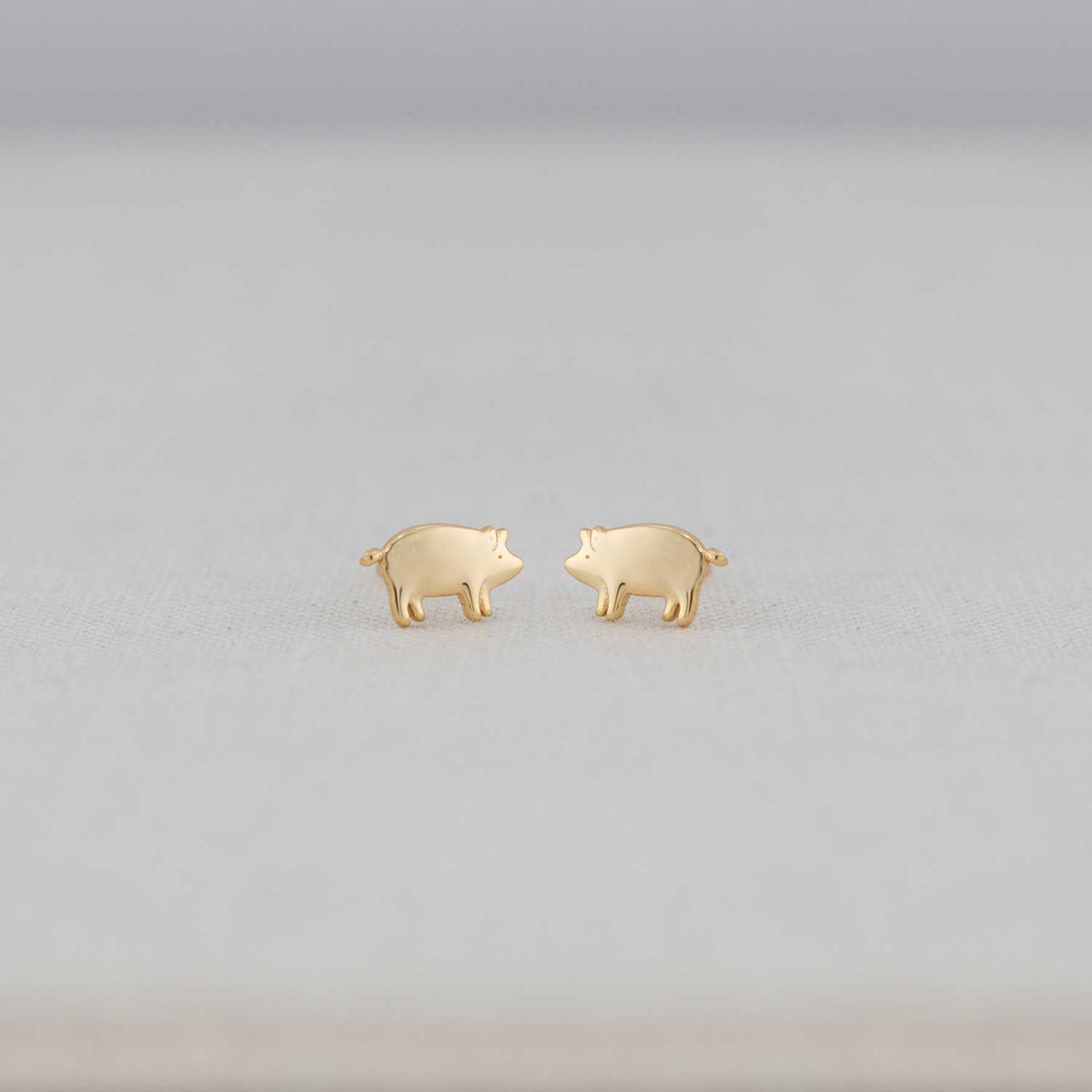 Gold Pig Studs
