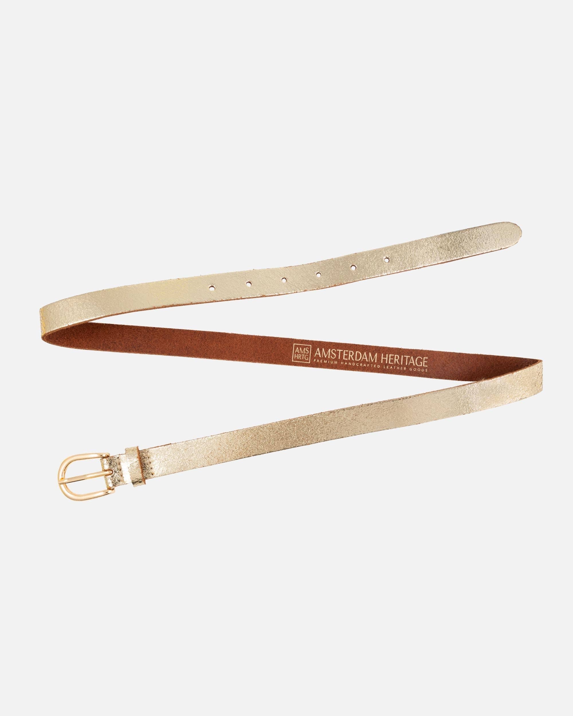 Eva - Metallic Skinny Leather Belt