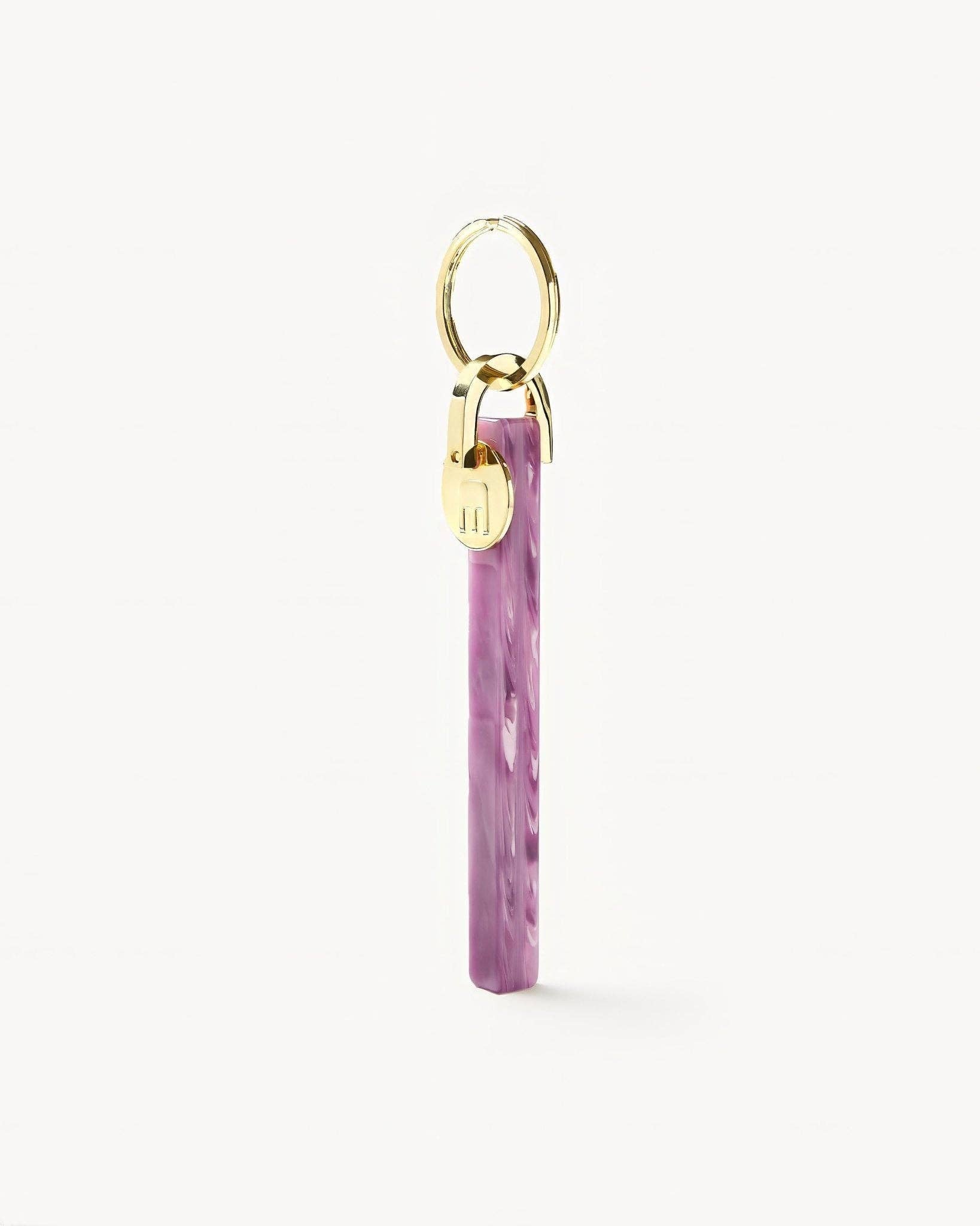 Orchid & Gold Bar Keychain