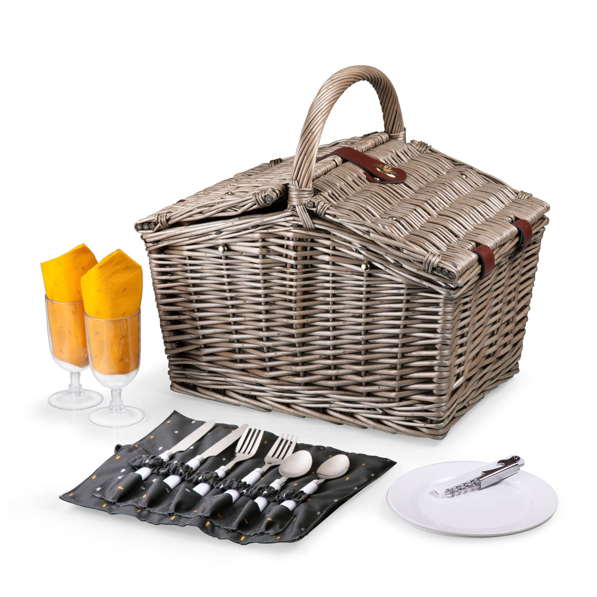 Gray Piccadilly Picnic Basket for 2
