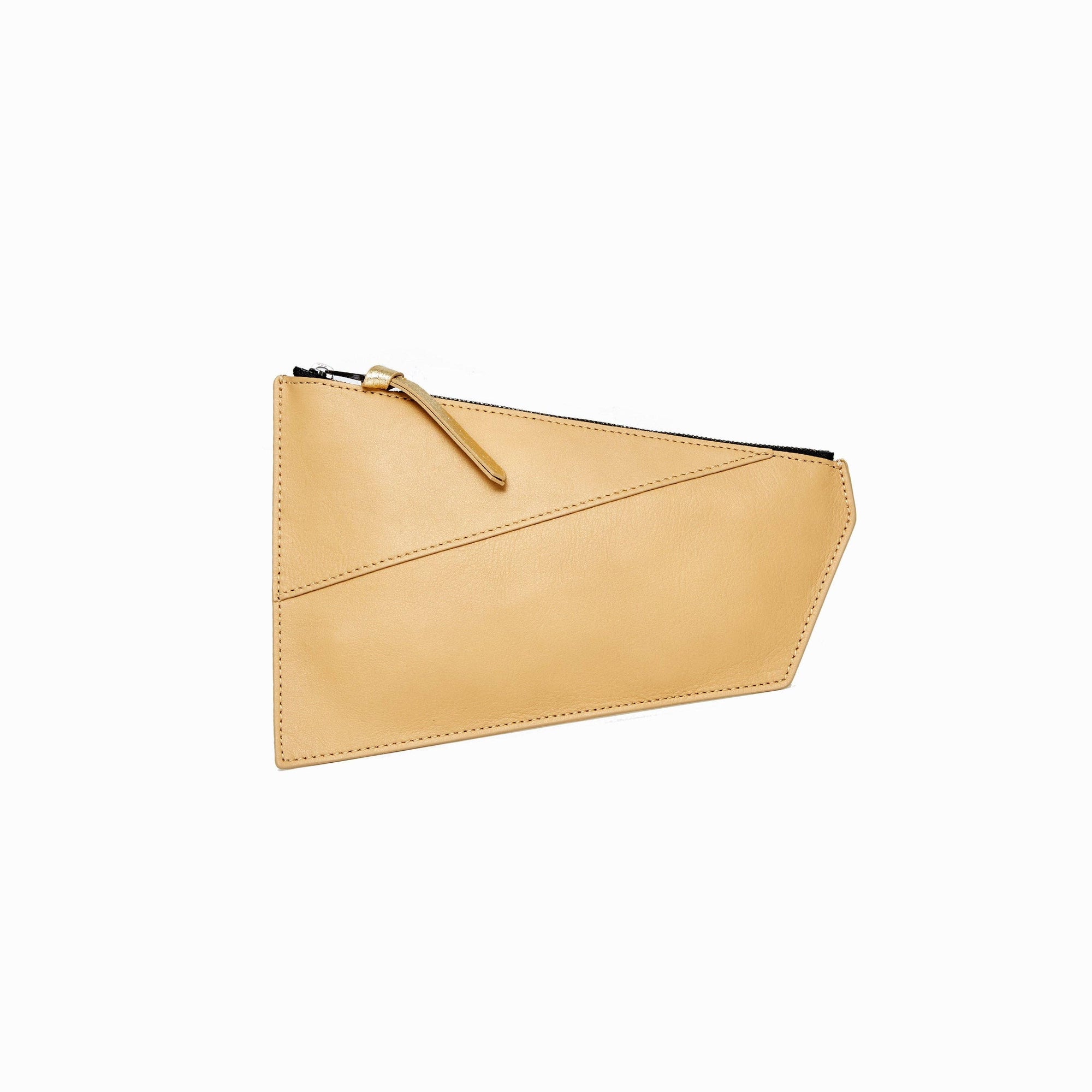 Geometric Pouch - Beige + Gold