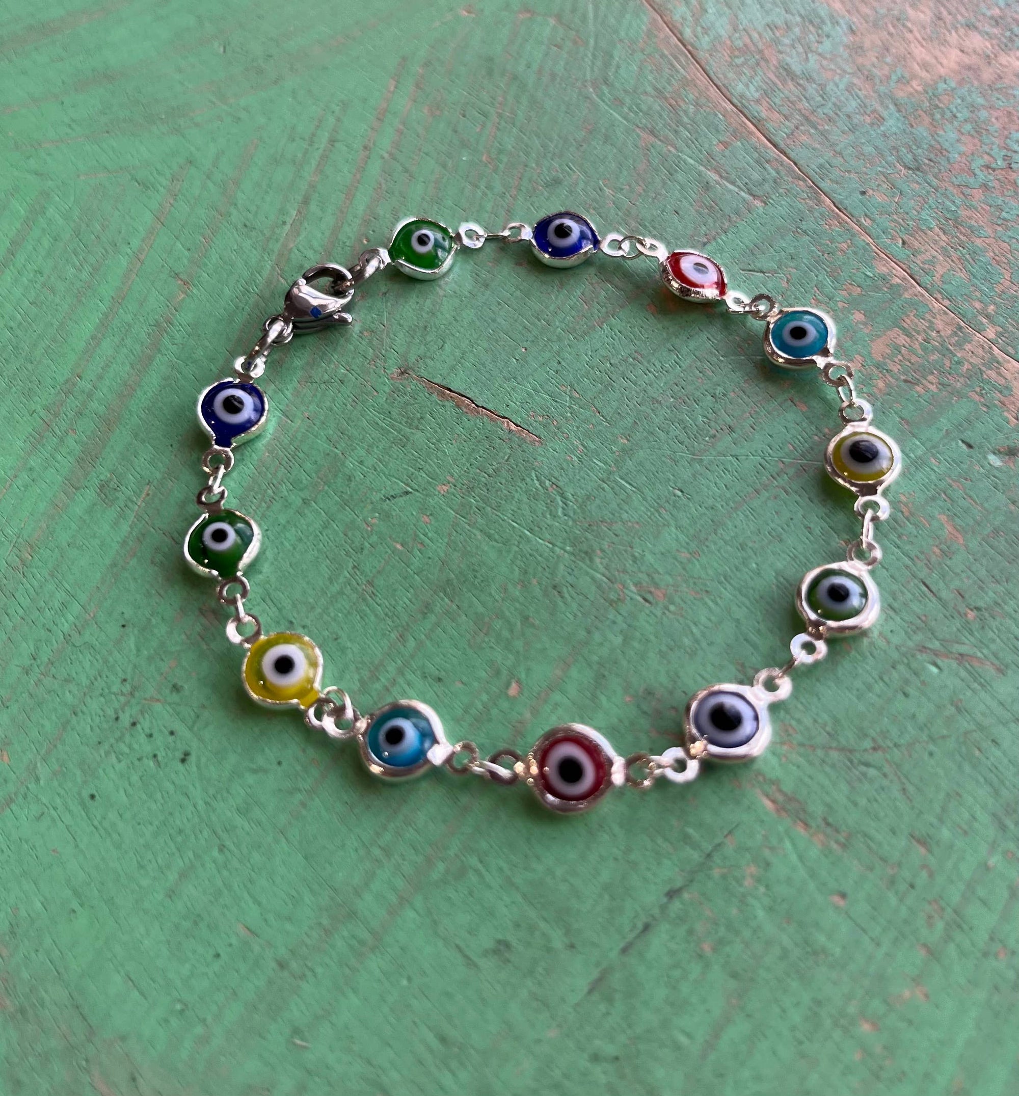 Silver Colorful Ojito Bracelet
