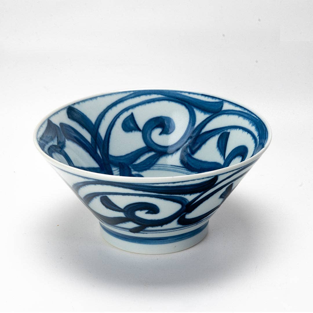 Arabesque Aisoumon Porcelain Ramen Bowl