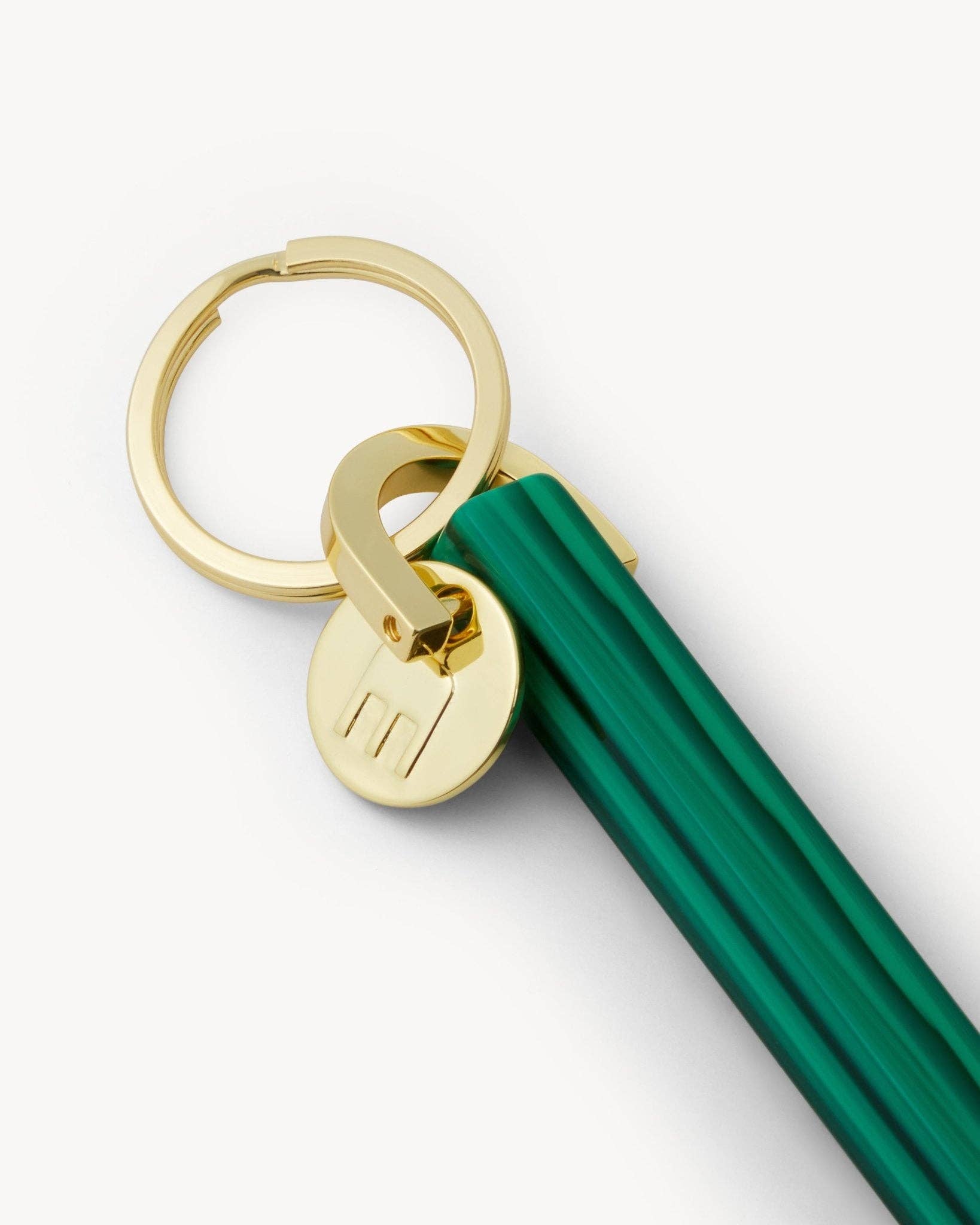 Malachite & Gold Bar Keychain
