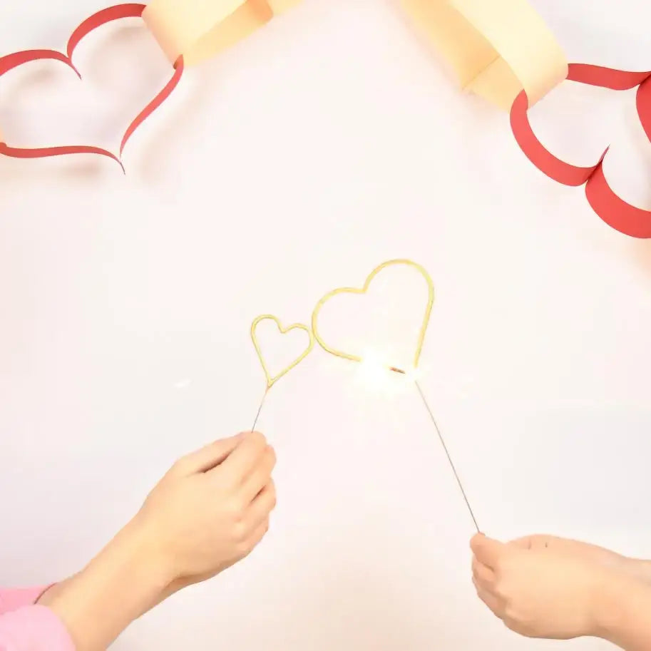 Love is in the Air Grande 12" Gold Heart Sparkler Card