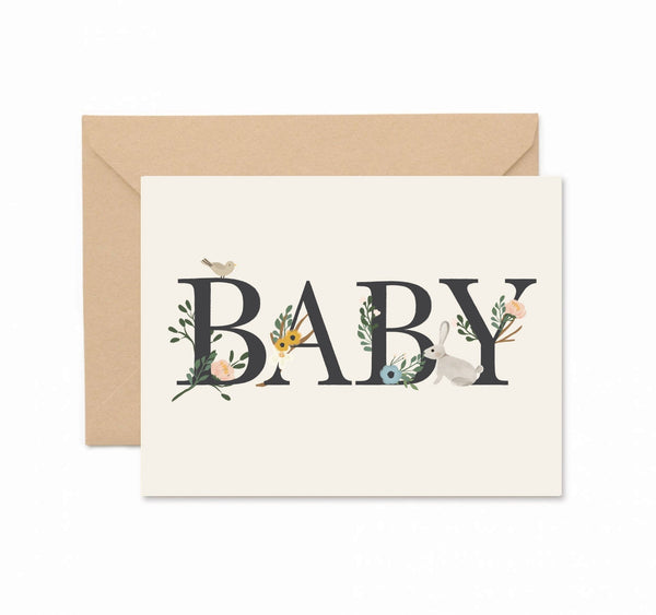 Baby Floral Card - Box Turtle
