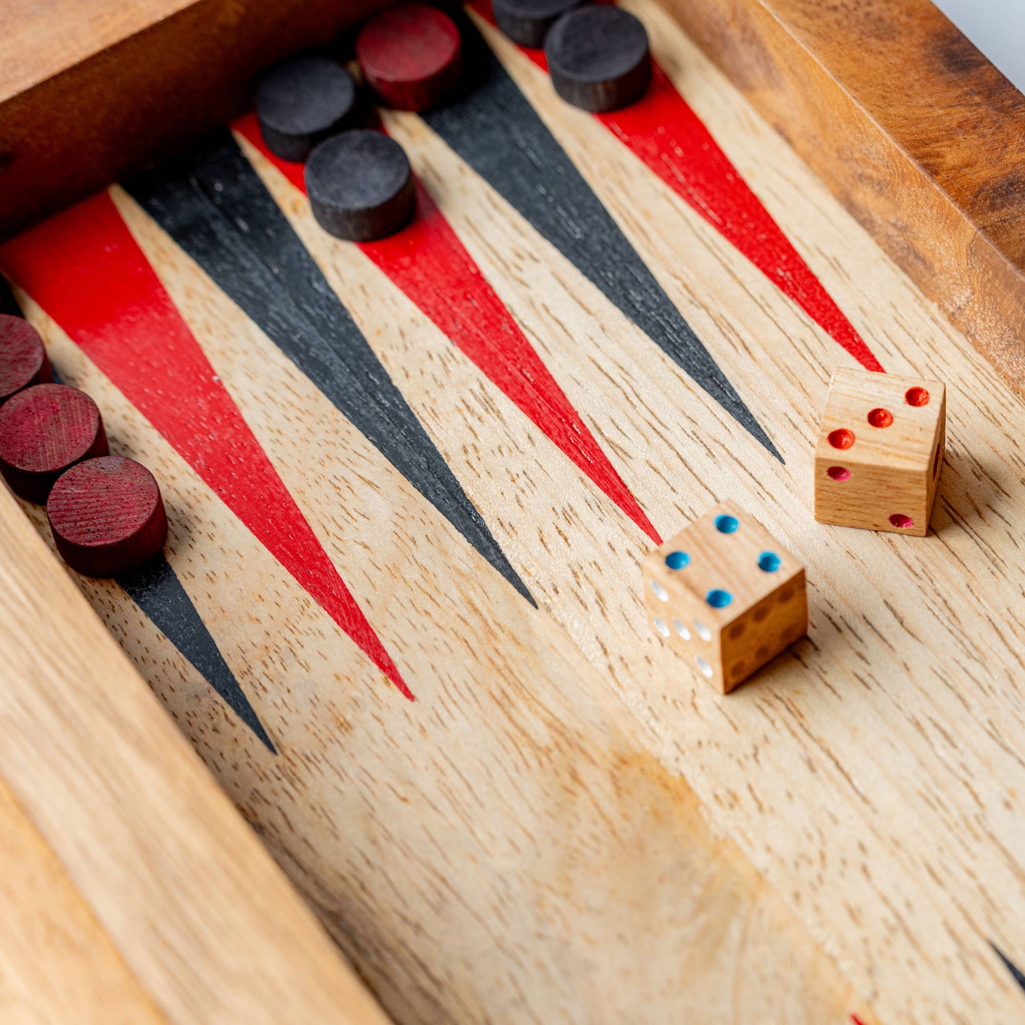 Backgammon Mangowood Game Set - Box Turtle