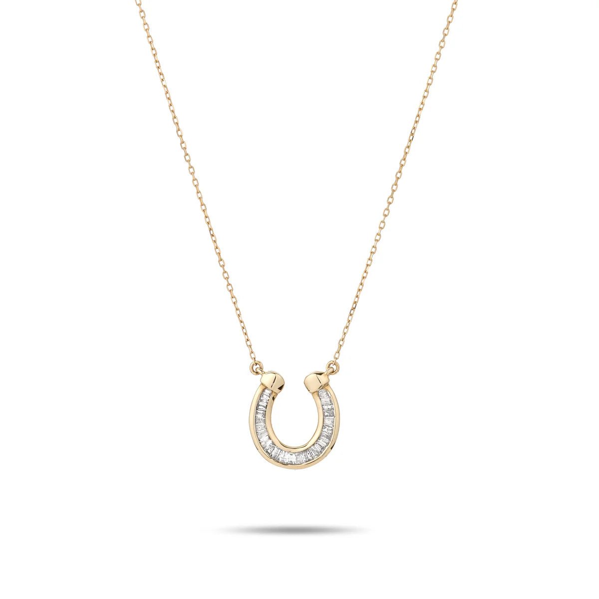 Baguette Horseshoe Necklace - Box Turtle