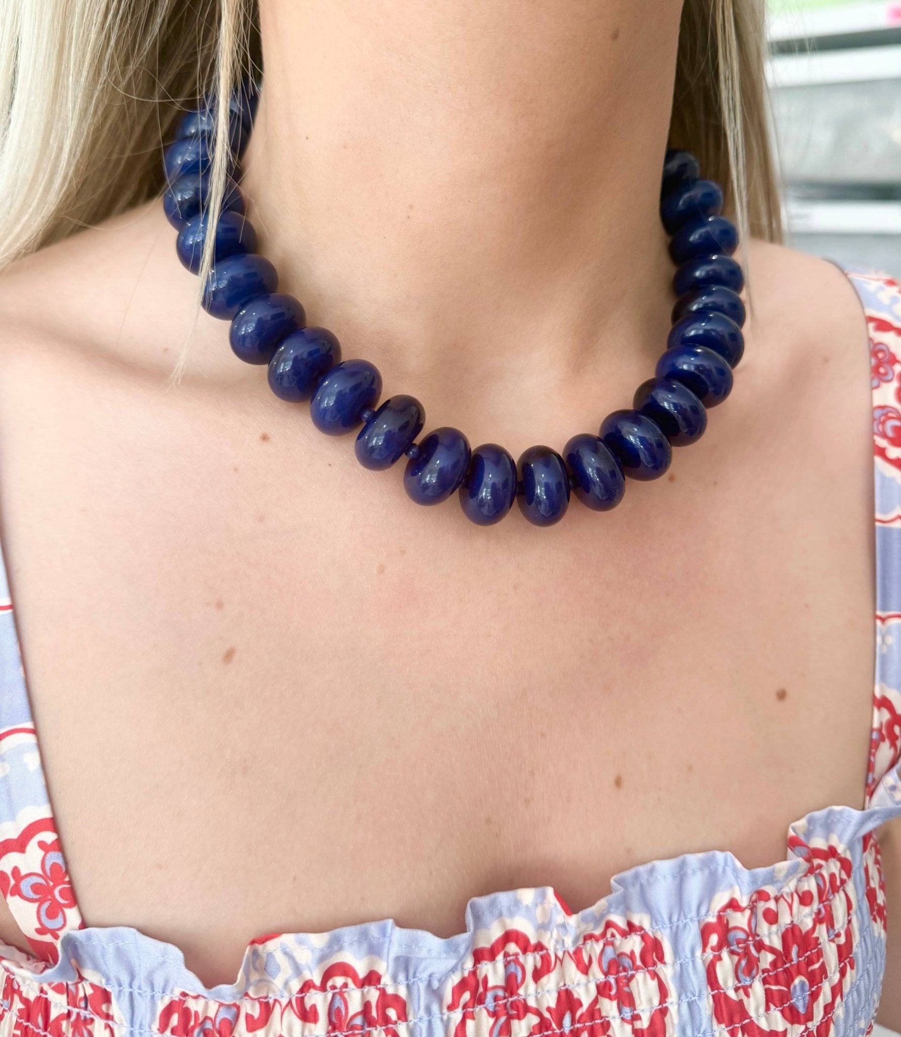Bailey Chunky Beaded Necklace - Box Turtle