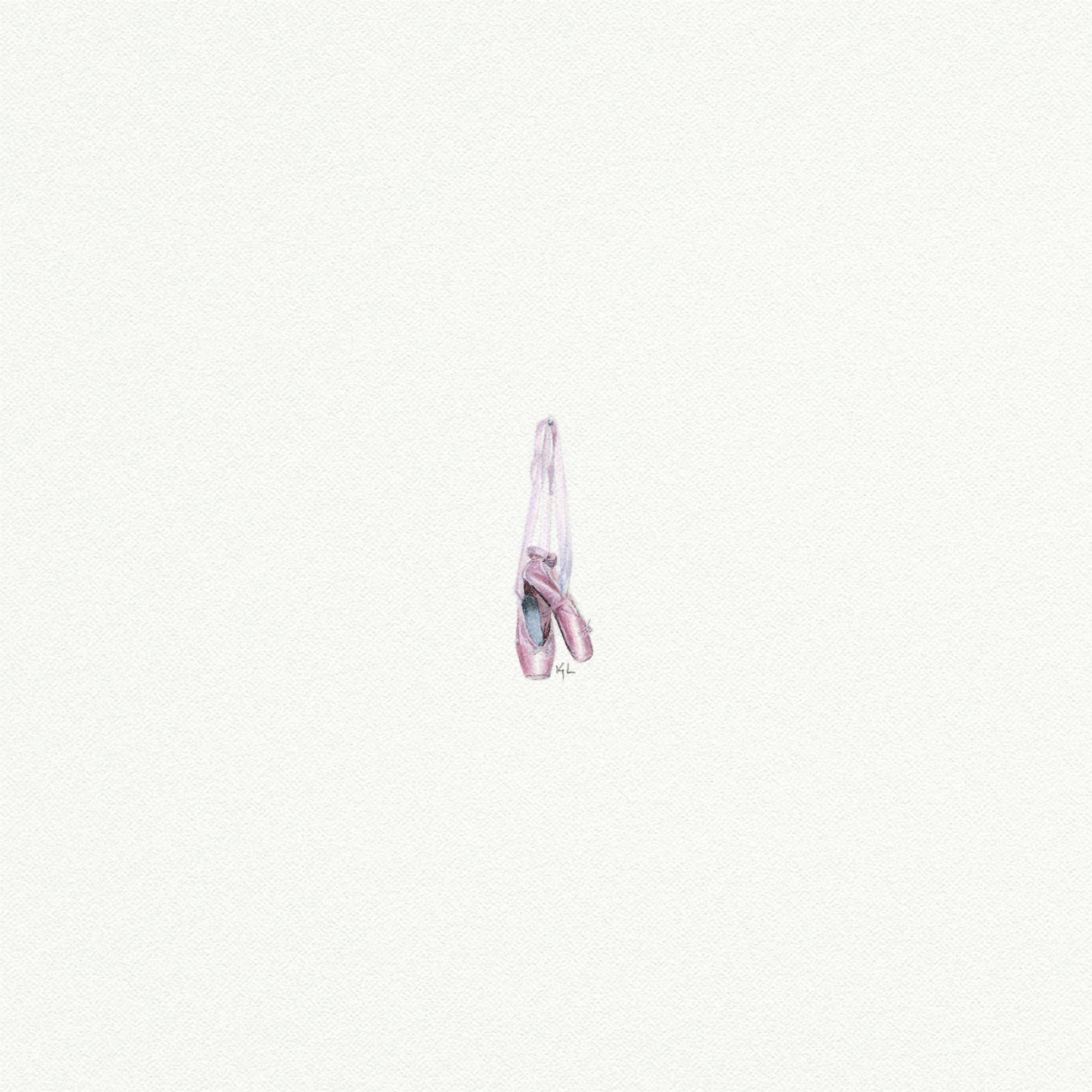 Ballet Slippers Miniature Watercolor Print - Box Turtle