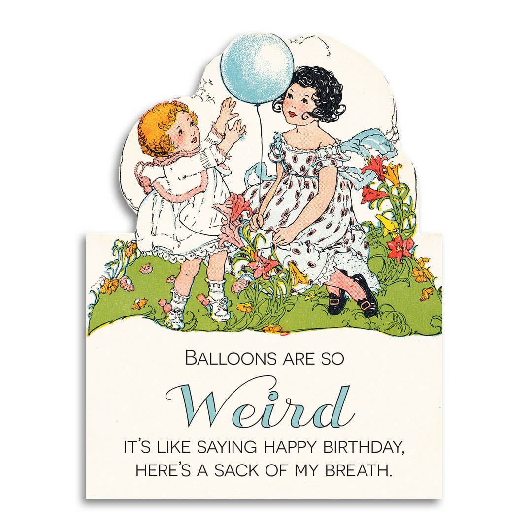 Balloons Are So Weird Vintage Birthday Card - Box Turtle