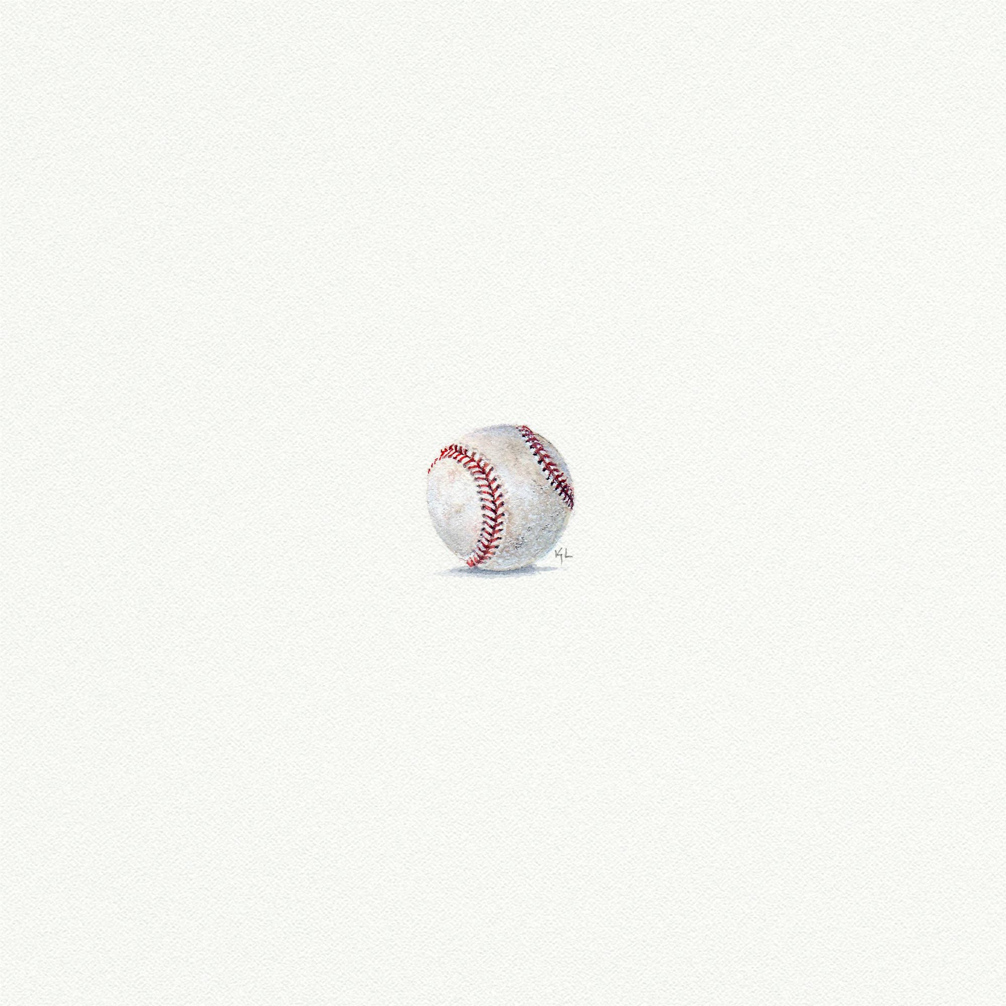 Baseball Watercolor Painting - Box Turtle