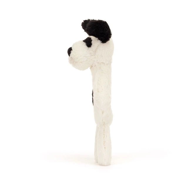 Bashful Rufferty Black &amp; Cream Puppy Ring Rattle - Box Turtle