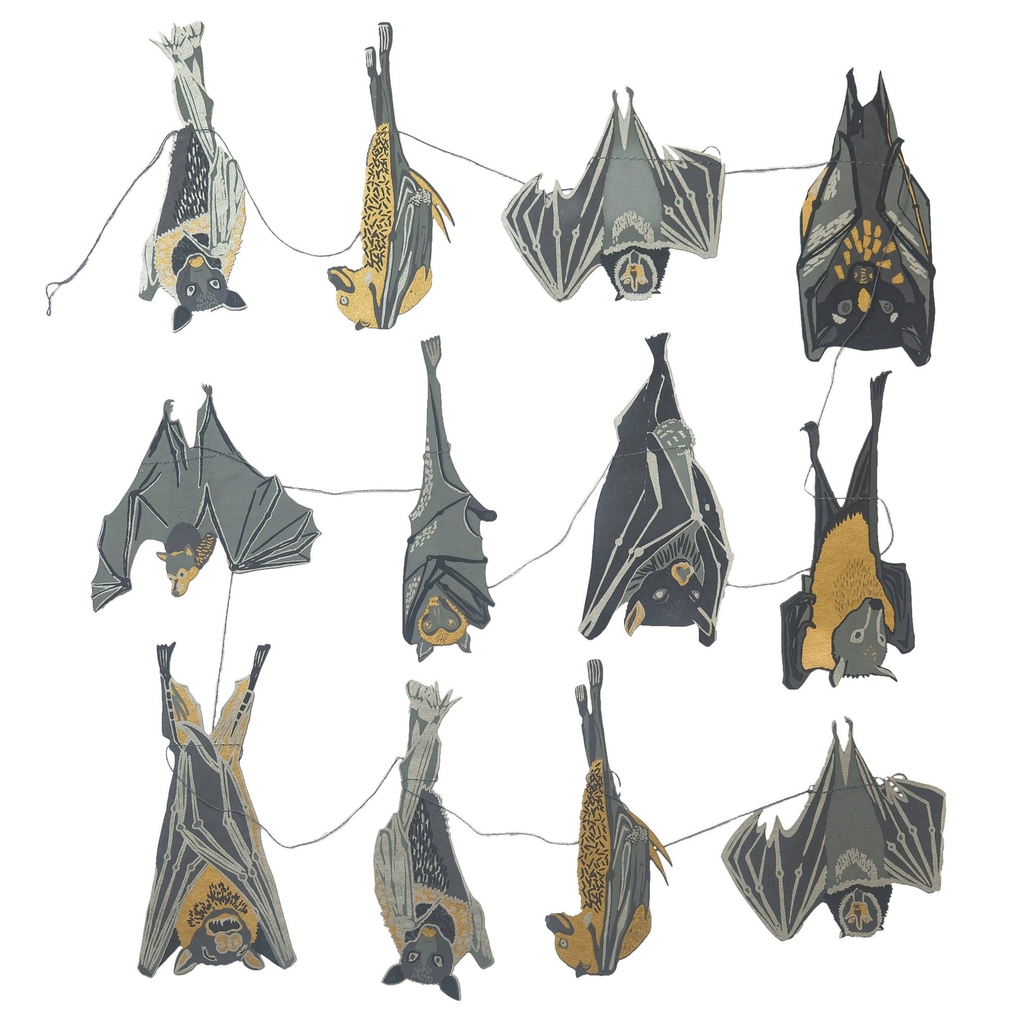 Bats Sewn Garland - Box Turtle
