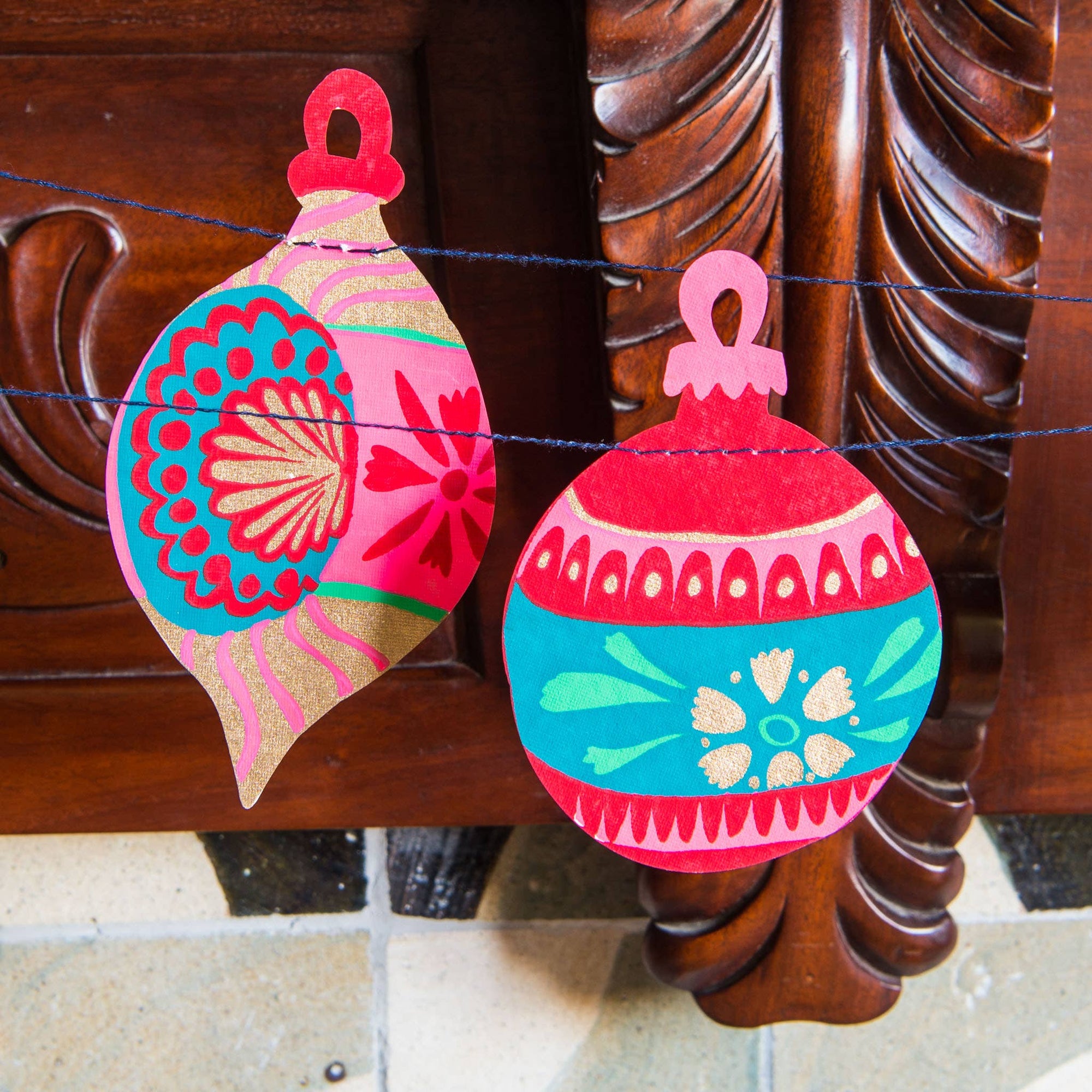Baubles Sewn Garland - Box Turtle