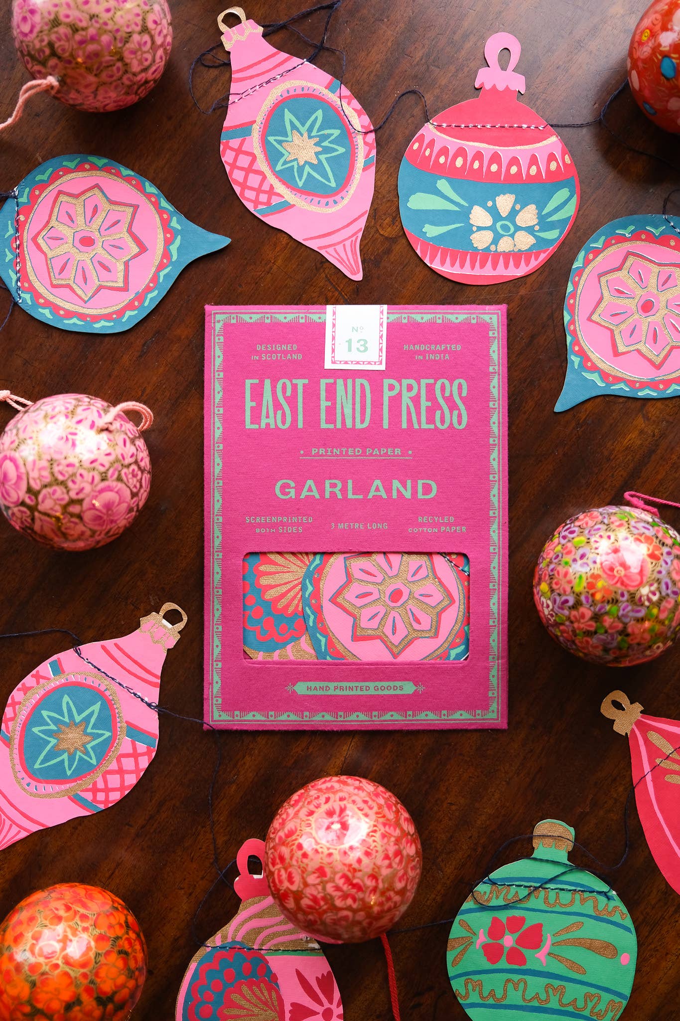 Baubles Sewn Garland - Box Turtle