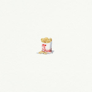 Chick Fil A Fries Miniature Watercolor Print