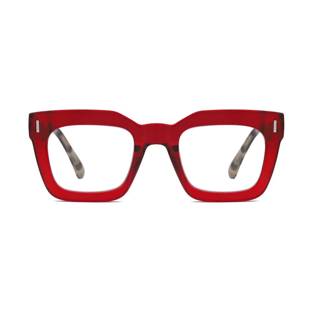 Transparent Red/Grey Tortoise NESS Blue Light Glasses