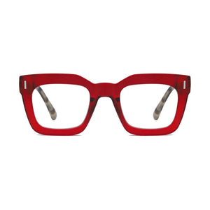 Transparent Red/Grey Tortoise NESS Blue Light Glasses