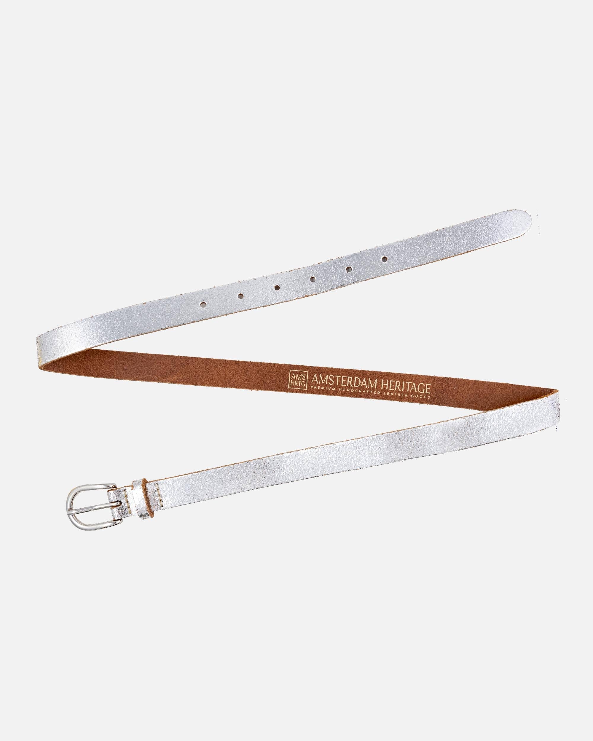 Eva - Metallic Skinny Leather Belt
