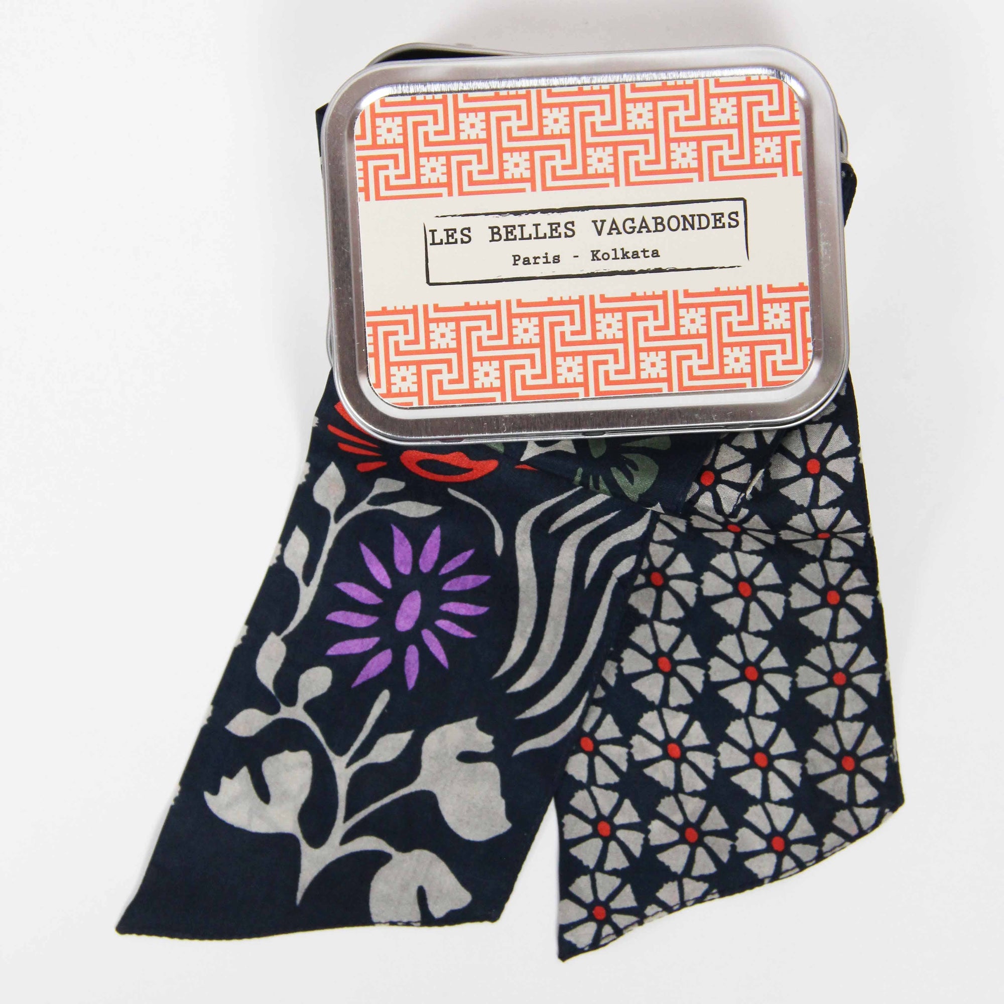 Navy Clematis Scarf
