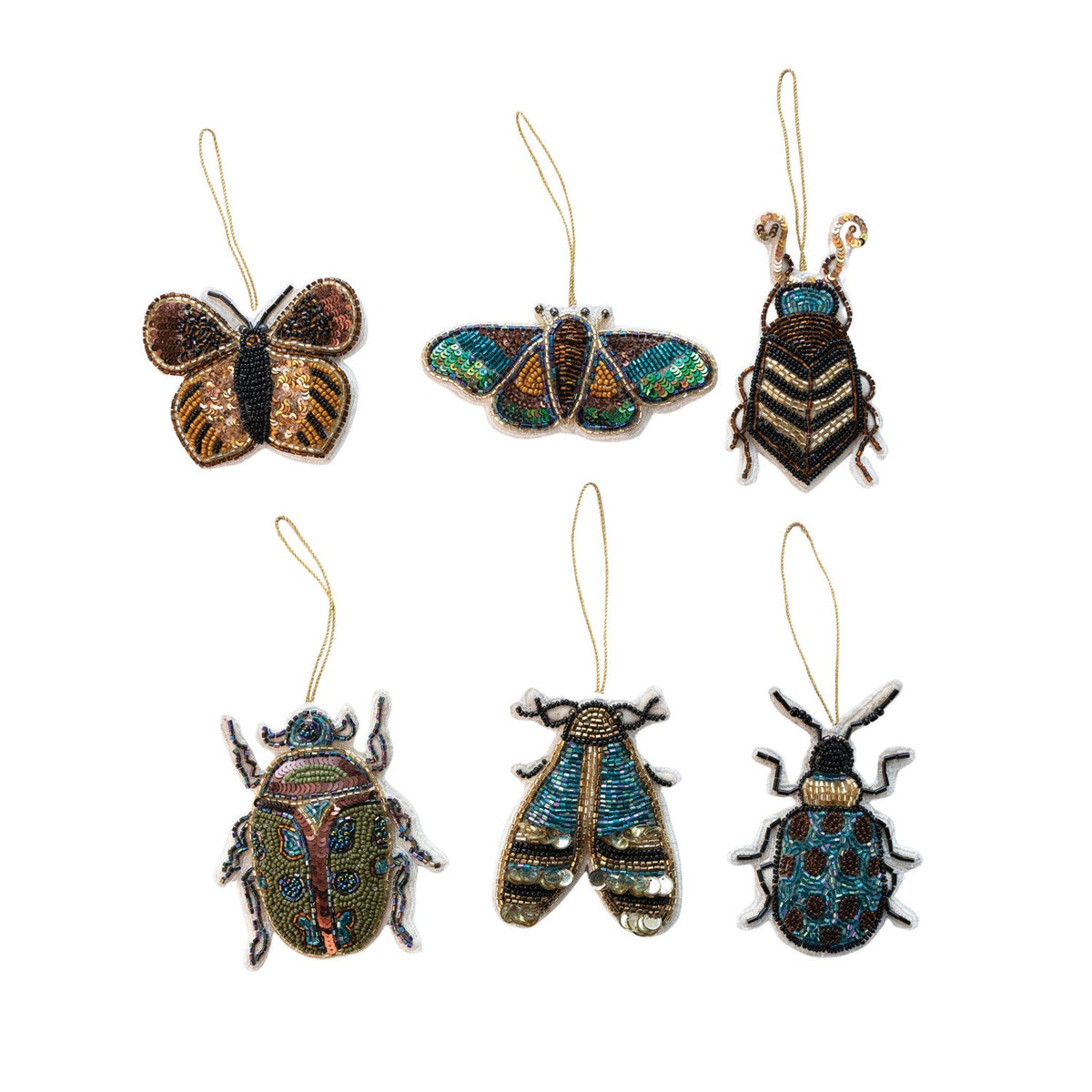 Beaded &amp; Sequin Insect Ornament - Box Turtle